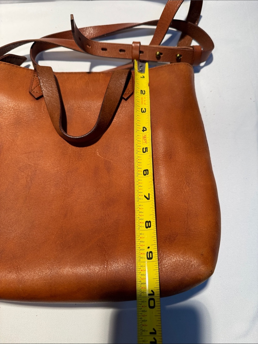 Madewell Cognac Leather Tote with Adjustable Strap - Picture 10 of 11